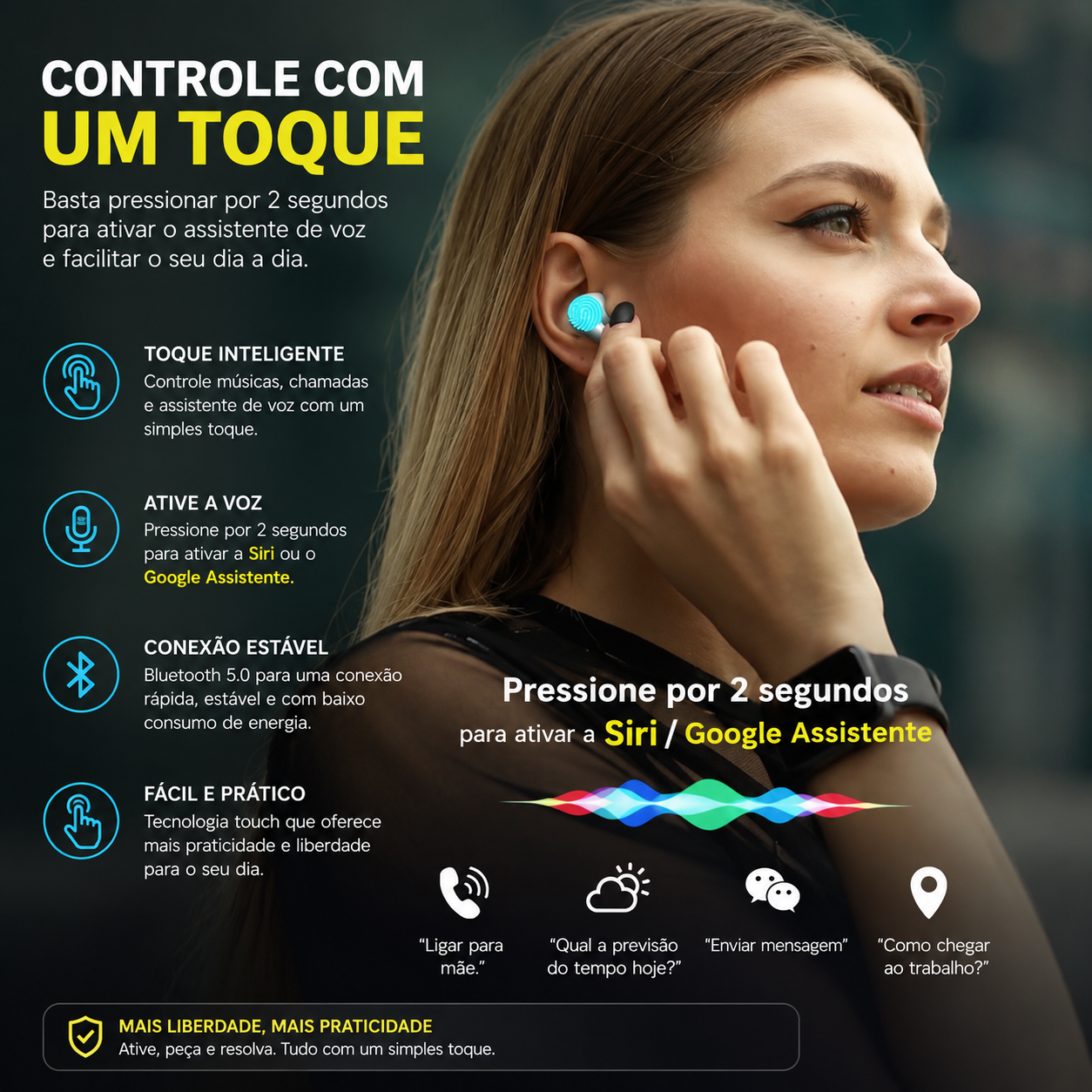 Fone Bluetooth TWS i12 5.0 In-Ear Sem Fio com Microfone