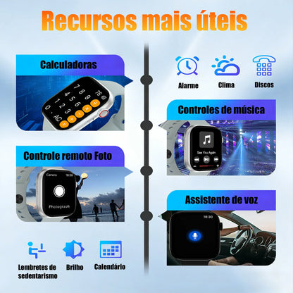 Smartwatch Watch X 46mm com Tela Touch de 2,01", Chamadas Bluetooth, Modos Esportivos e Notificações