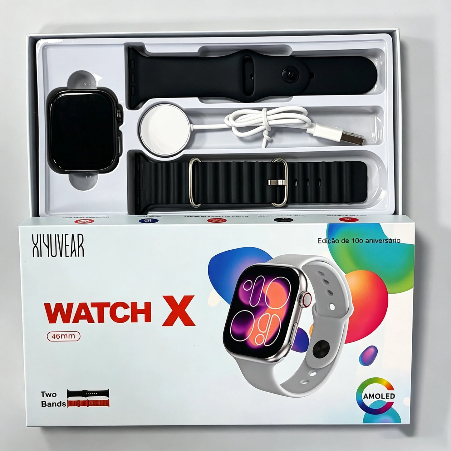 Smartwatch Watch X 46mm com Tela Touch de 2,01", Chamadas Bluetooth, Modos Esportivos e Notificações