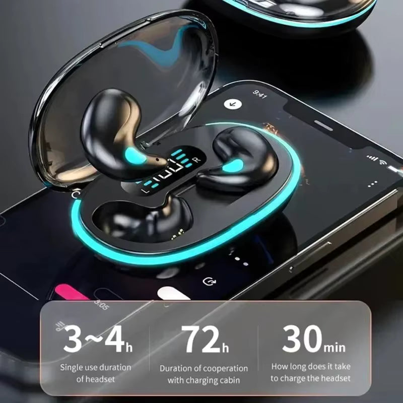 Mini Fone Bluetooth TWS Sleep Comfort com Estojo Digital